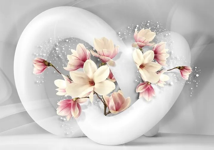 Fotótapéta Virágok 3D Optikai Magnólia Hálószoba Fali Tapéta 368x254