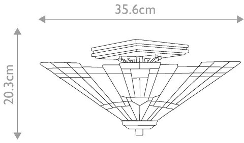 Elstead QZ-INGLENOOK-SF - Tiffany INGLENOOK mennyezeti lámpa 2xE27/60W/230V