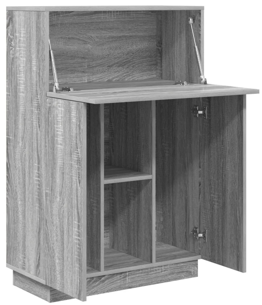 vidaXL Asztal polcokkal Szürke Sonoma 71.5 x 31.5 x 106.5 cm Faanyag