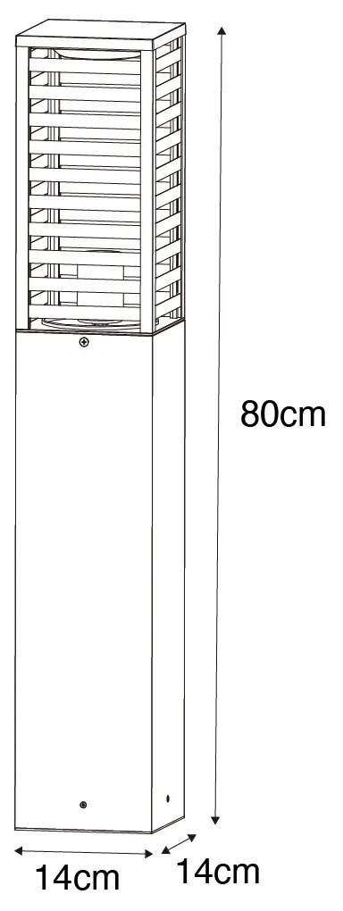 Modern kültéri állólámpa fekete 80 cm IP44 - Reims