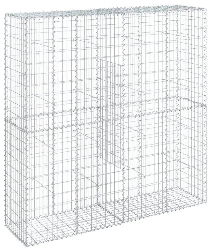 horganyzott vas gabion kosár fedéllel 200 x 50 x 200 cm