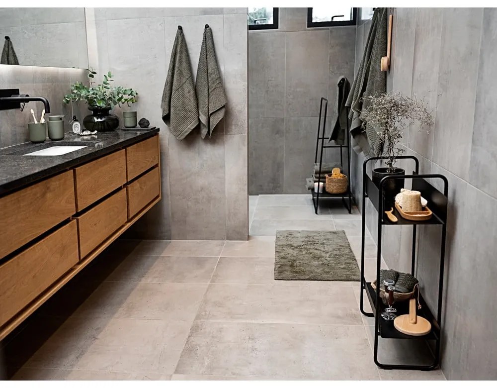 Fekete fém konzolasztal 24x48 cm A-Console – Zone