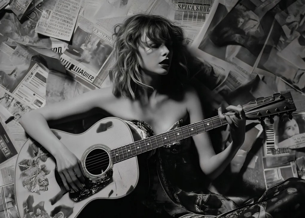 Poszter 35x25cm Fiatal gitárosnő