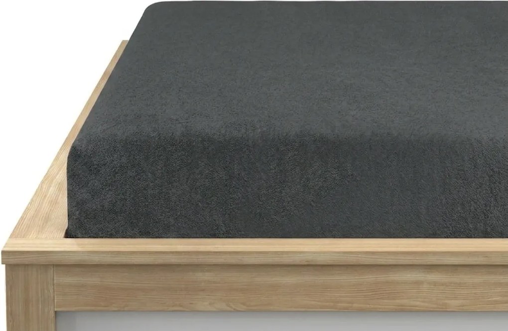 MOLTON fleece gumis lepedő antracit 90 x 200 cm