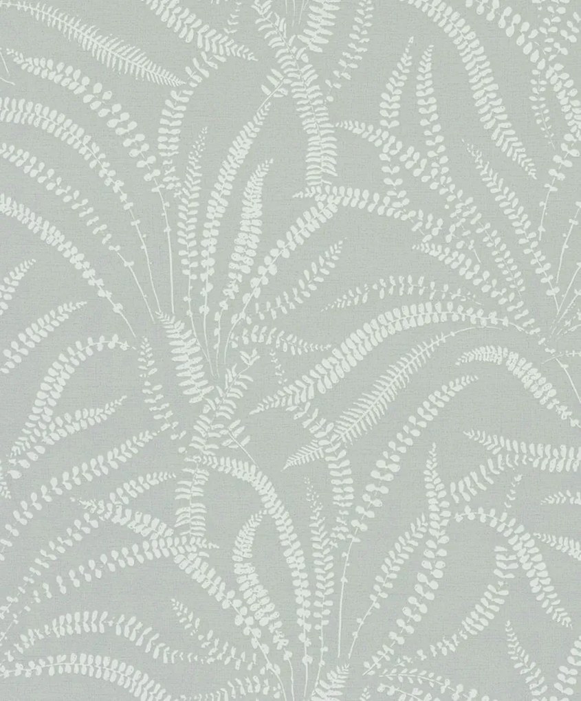 Zöld Tapéta Fehér Növényi Motívummal Rusztikus Vinil Tapéta