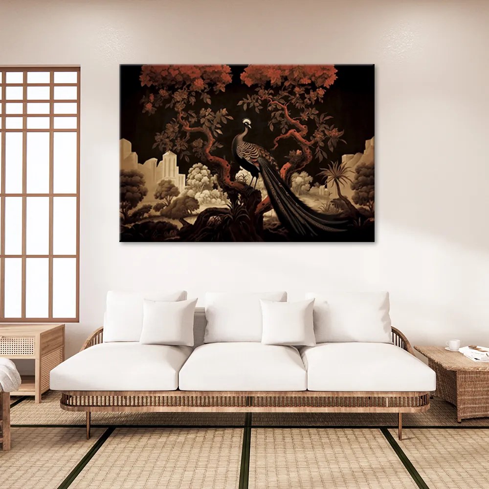 Gario Vászonkép Páva a fán Méret: 100 x 70 cm