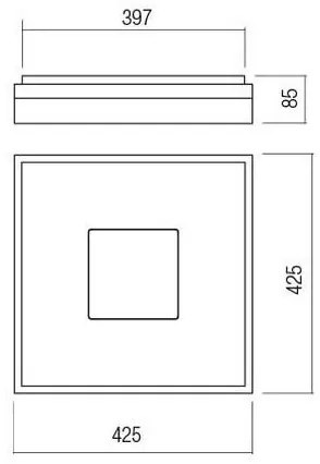 Redo 01-1998 - LED dimmelhető mennyezeti lámpa MAYA LED/42W/230V 42,5x42,5 cm aranyszínű