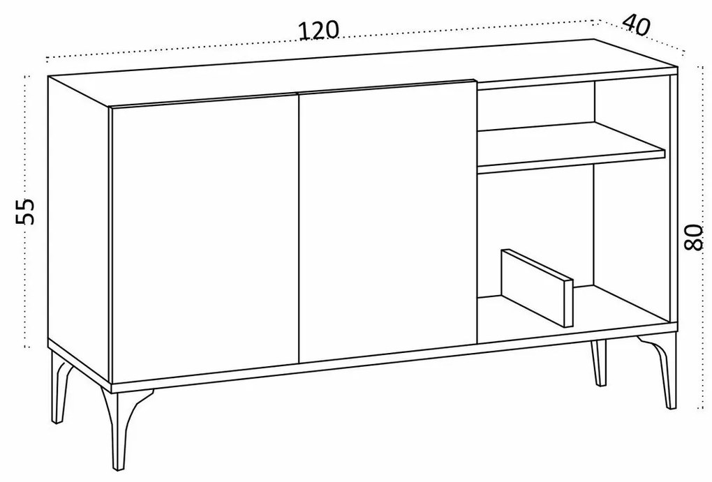 Oscar Sapphire Oak and Black szekrény