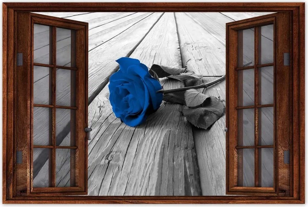 Poszterek 120x80 Kék rózsa a hídon