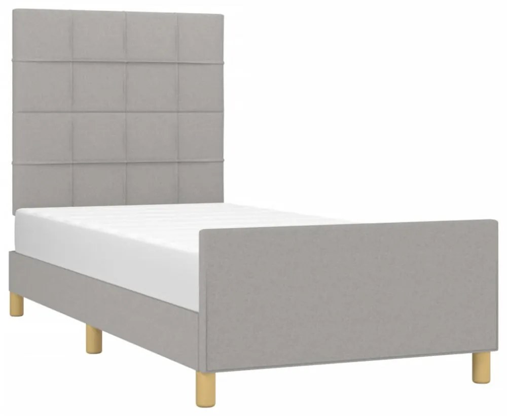 világosszürke szövet ágykeret matrac nélkül 80x200 cm