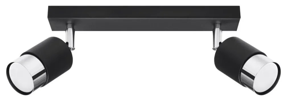 Sollux SL.1065 - Spotlámpa NERO 2xGU10/40W/230V fekete/fényes króm