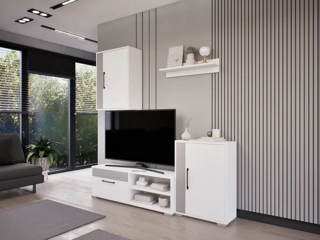 Levora szekrénysor (Fehér-Láva szürke) modern
