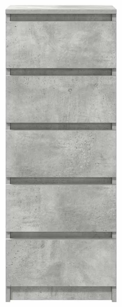 betonszürke szerelt fa tálalószekrény fiókos 37,5x35x99 cm