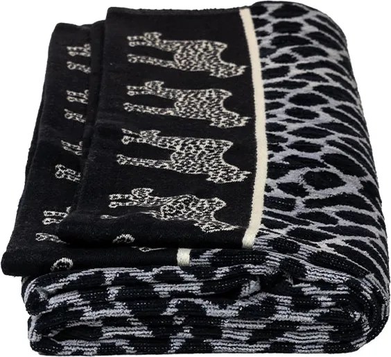 AFRIKA Strandtörölköző szürke leopárd 165x90cm
