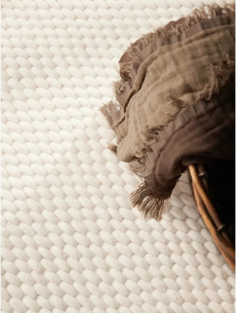 Krémszínű kézi szövésű gyapjú kerek szőnyeg ø 160 cm Lyon Beans – Elle Decoration