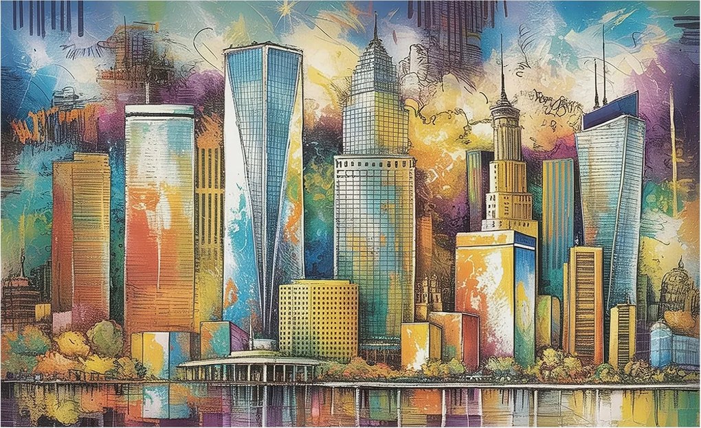 Fali fotótapéta előszoba konyhába Városi panoráma 416x254 Ragasztó