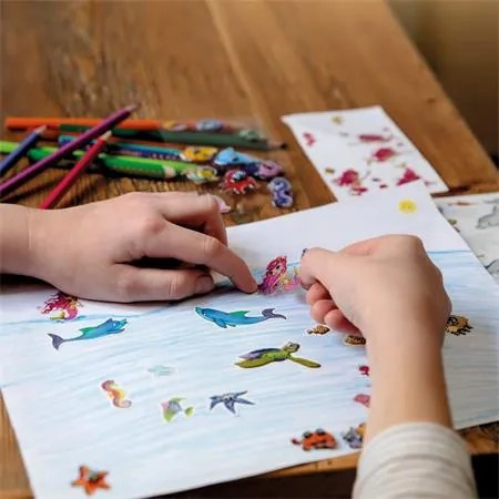 Matrica, papír, 2 ív, 76x120 mm, AVERY ZWECKFORM, Z-Design No.53707, csillogó tengeri állatok (AY53707)