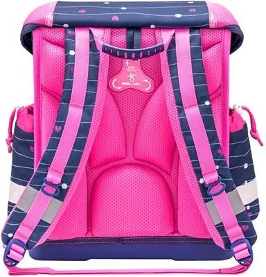 Iskolatáska, fémcsat, BELMIL Classy Simple Hearts, rózsaszín szív (BL40313AG51L)