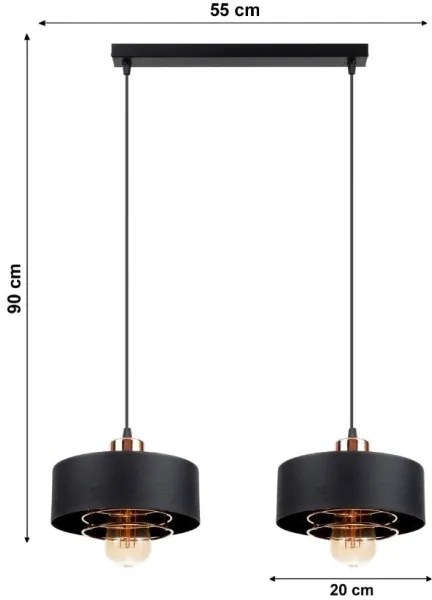 Csillár zsinóron VEST 2xE27/60W/230V