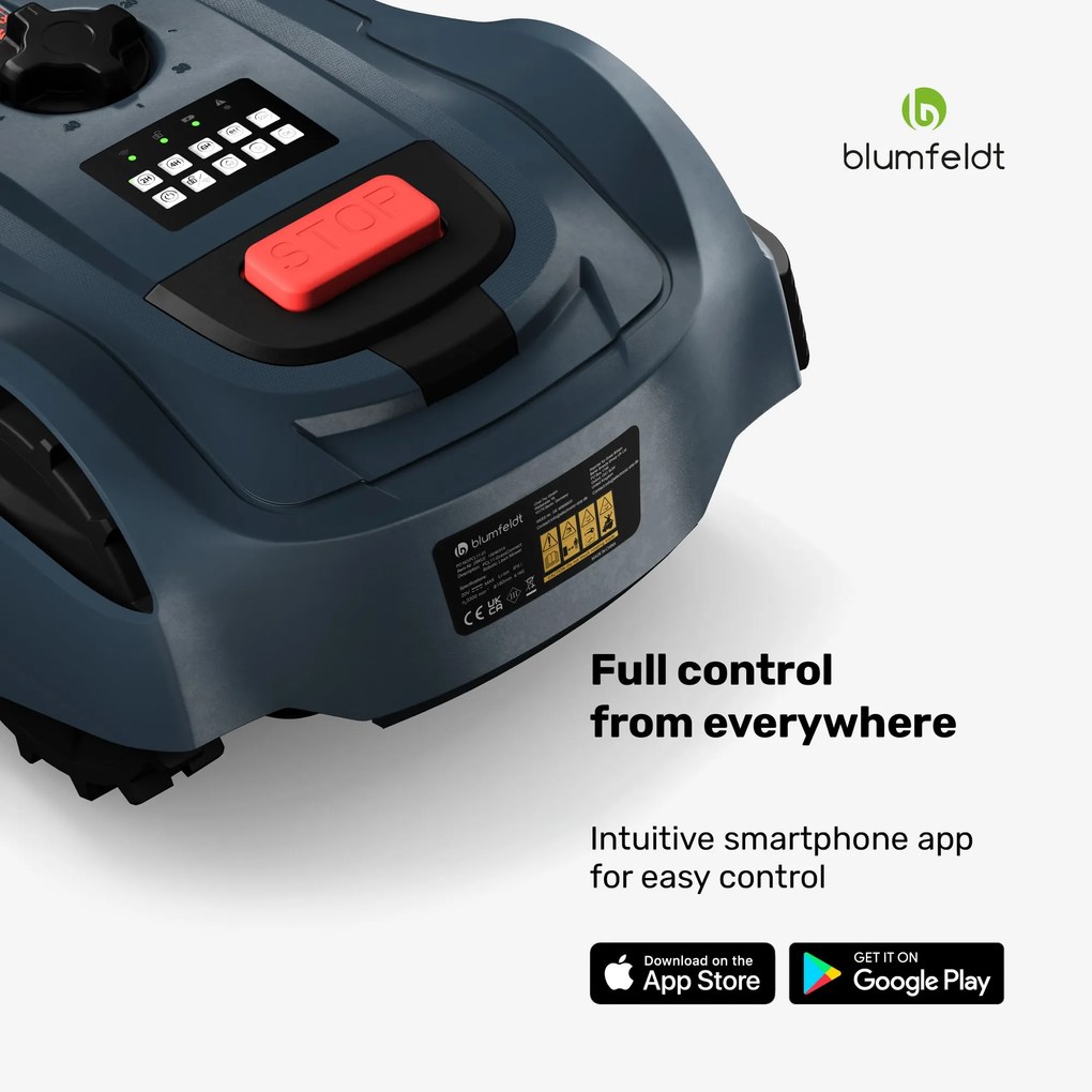 GrassConnect robotfűnyíró, Gyepápolás akár 1 000 m²-es területig, Vezérlés alkalmazás segítségével