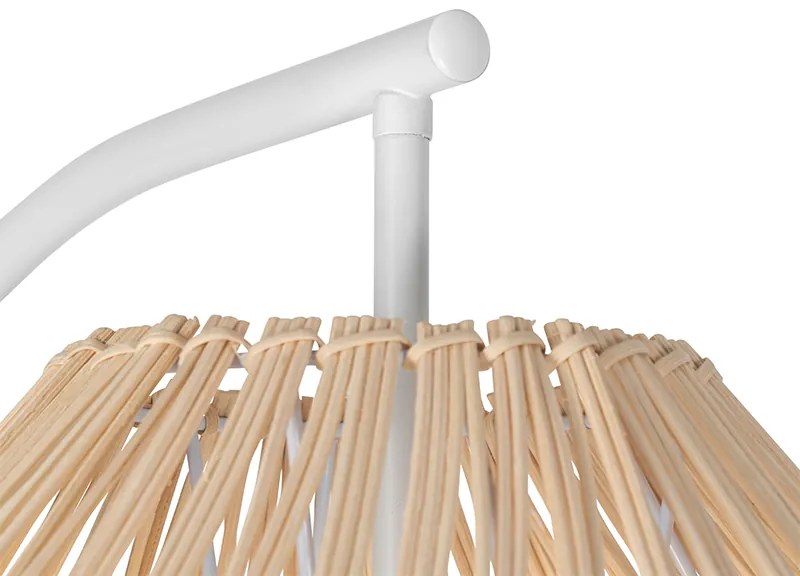 Rusztikus állólámpa fehér rattannal - Sam