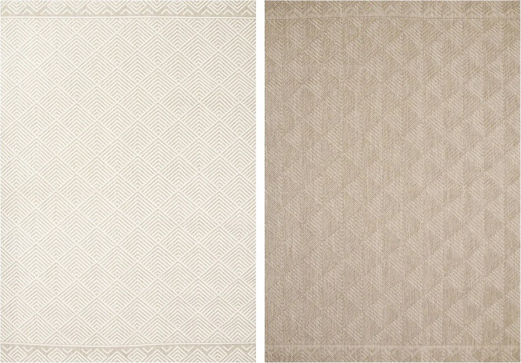 Kültéri Kétoldalas Zsinóros Geometrikus Szőnyeg Teraszra 140x200 cm