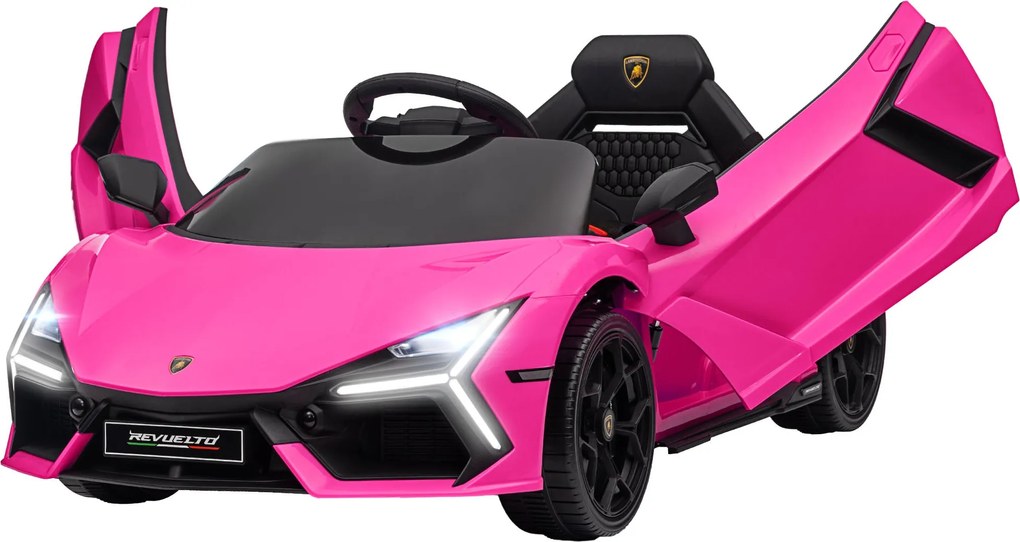 AIYAPLAY Gyermek Elektromos Autó 12V Gyerekeknek 2.4G Távirányítóval, Elektromos Jármű LED Fénnyel, USB/MP3 Csatlakozással, Ollóajtókkal, Rugós Kereke