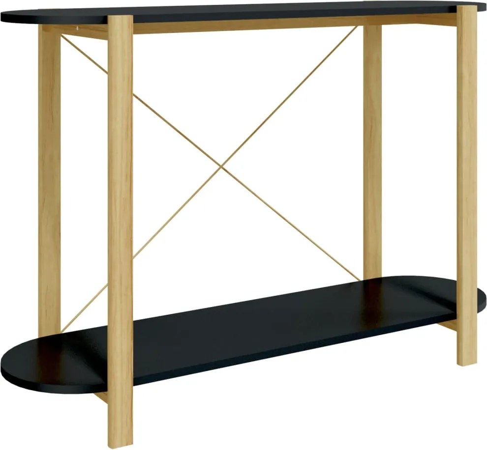 vidaXL fekete szerelt fa tálalóasztal 110 x 38 x 75 cm