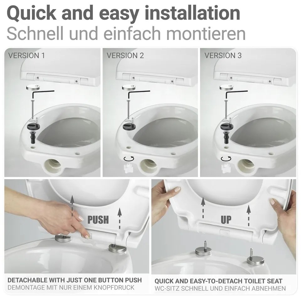 WC-ülőke automatikus záródással 36,5 x 45 cm Corbara – Wenko