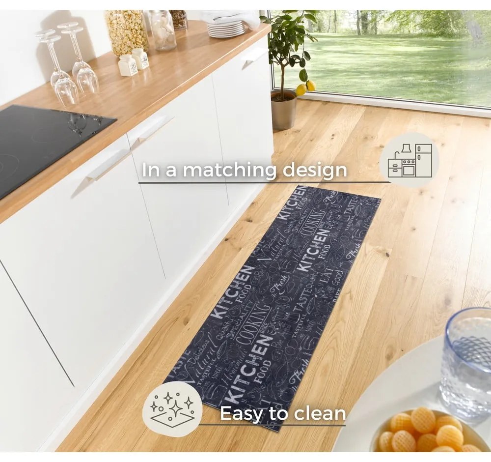 Fekete futószőnyeg 50x150 cm Wild Kitchen Board – Hanse Home