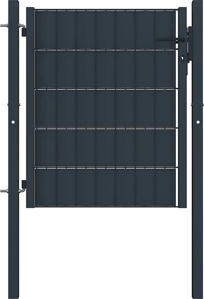 vidaXL antracit PVC és acél kerítéskapu 100 x 81 cm