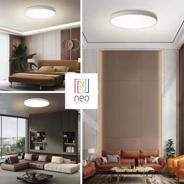 Immax NEO 07315L-LED SEMPLICI dimmelhető mennyezeti lámpa 96 W / 230 V, Ø 80 cm, Wi‑Fi (Tuya), fehér + távirányító