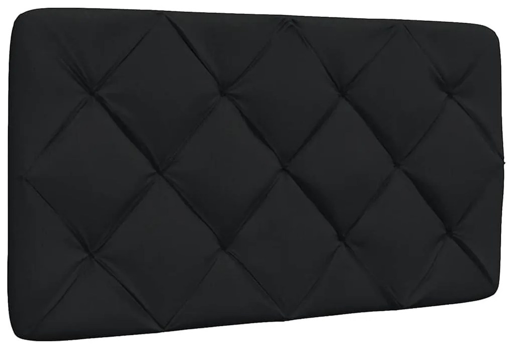 fekete szövet ágy matraccal 80x200 cm