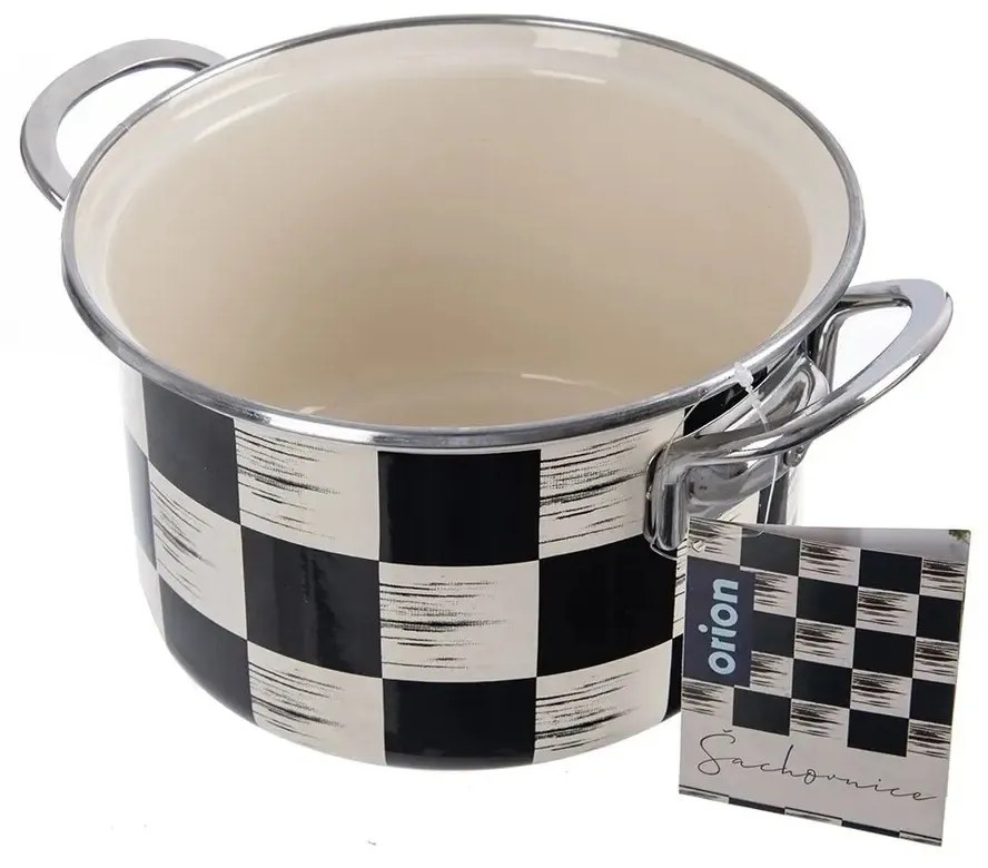 Orion Smaltovaný hrnec Šachovnice Lem , 2 l, pr.18 cm