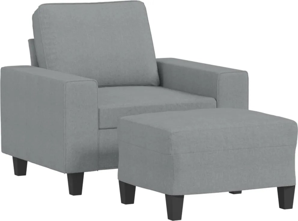 vidaXL világosszürke szövet kanapéfotel lábtartóval 60 cm