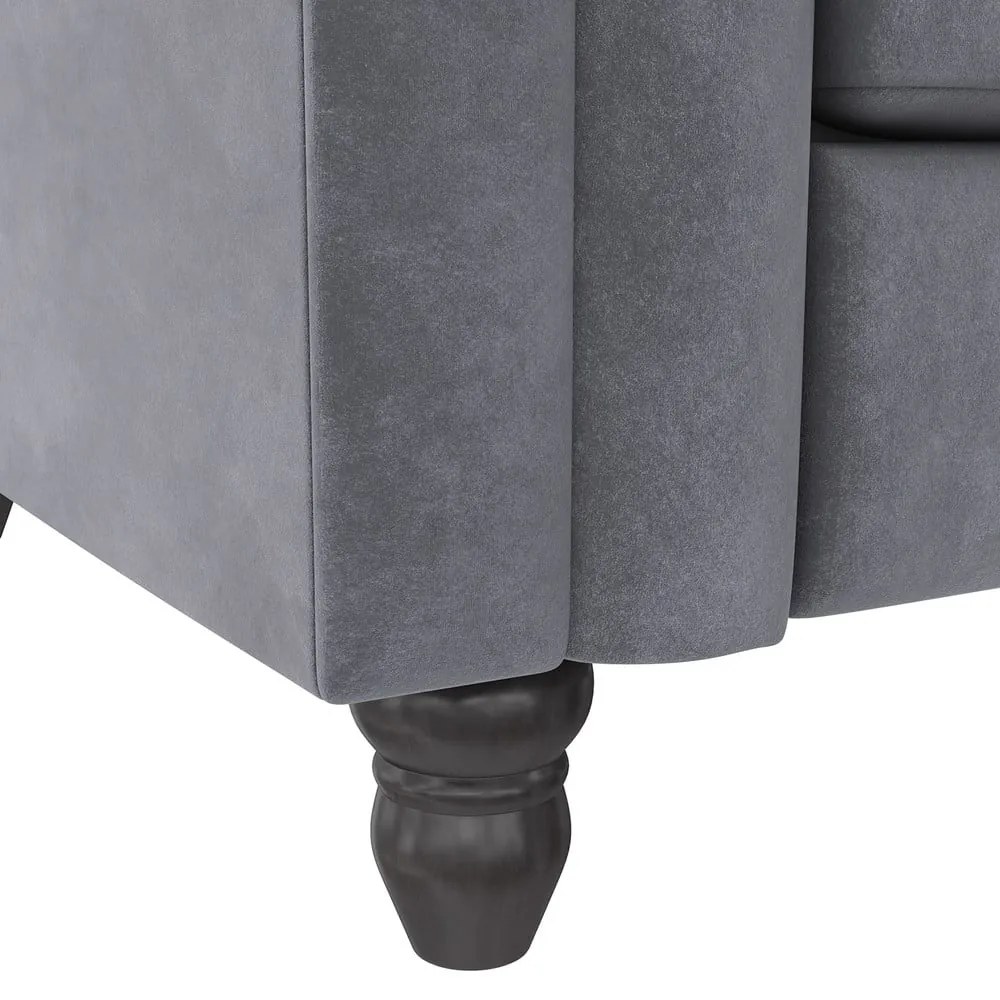 Sötétszürke bársony kinyitható kanapé 236 cm Felix – Støraa