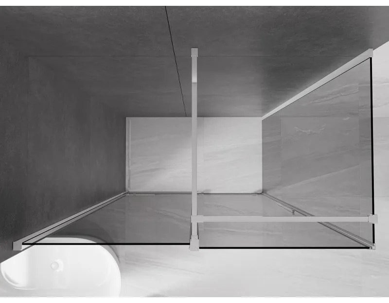 Mexen Velar, zuhanykabin tolóajtóval 140 x 80 cm, 8mm szürke üveg, króm, 871-140-080-41-01