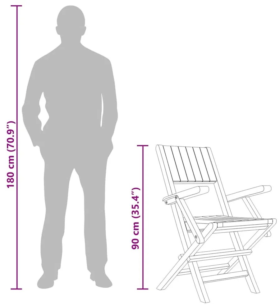 8 db tömör tíkfa összecsukható kerti szék 55 x 61 x 90 cm