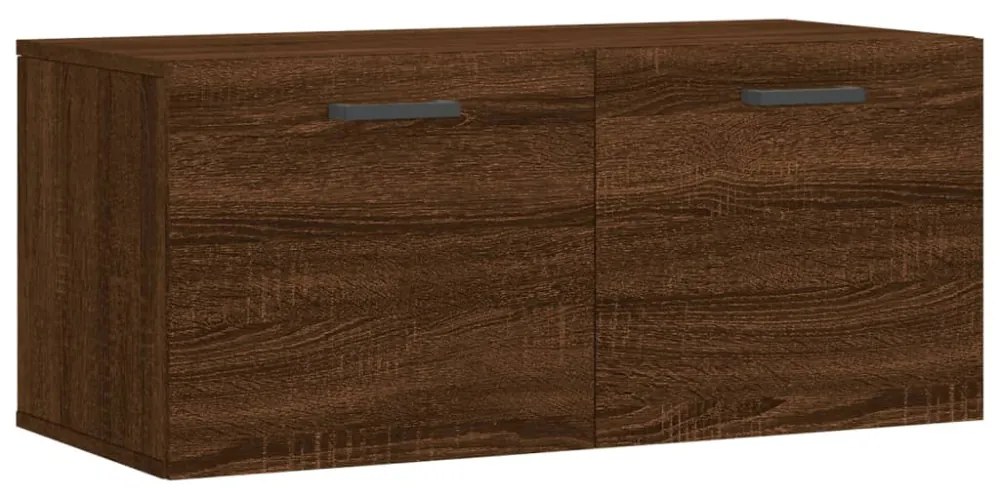 barna tölgyszínű szerelt fa faliszekrény 80x36,5x35 cm