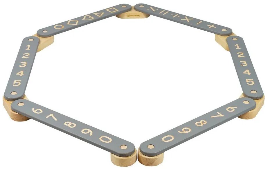 Szürke borovi fenyő egyensúlyozó pálya 10x408x5 cm Montessori – Meowbaby