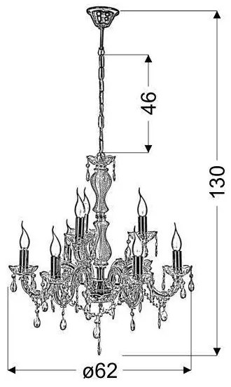 Csillár láncon MARIA TERESA 8xE14/40W/230V