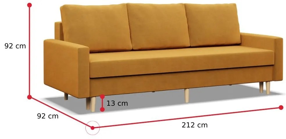 FLANK 2 kanapé, 212x92x92 cm, Kronos 09