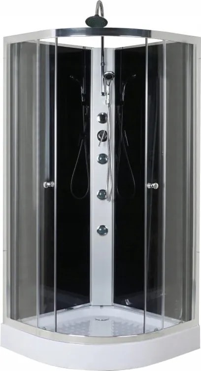 Hidromasszázs zuhanykabin téglalap alakú sarok 90x90x225 cm