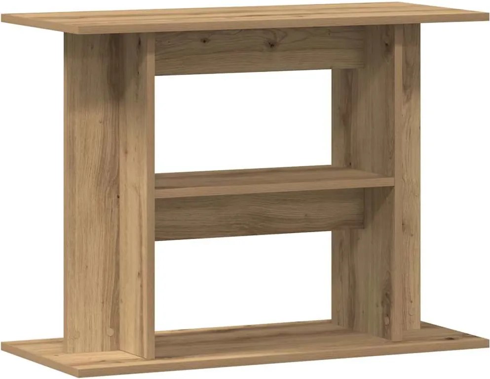 vidaXL kézműves tölgyfa akváriumállvány 80 x 35 x 60 cm rétegelt fából