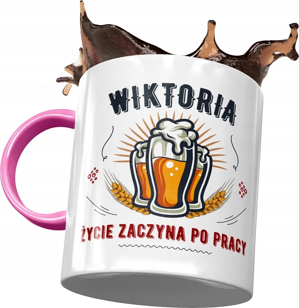 Rózsaszín Bögre Viktória Barátnő Feleség Ajándék Nyomtatott Fotóval