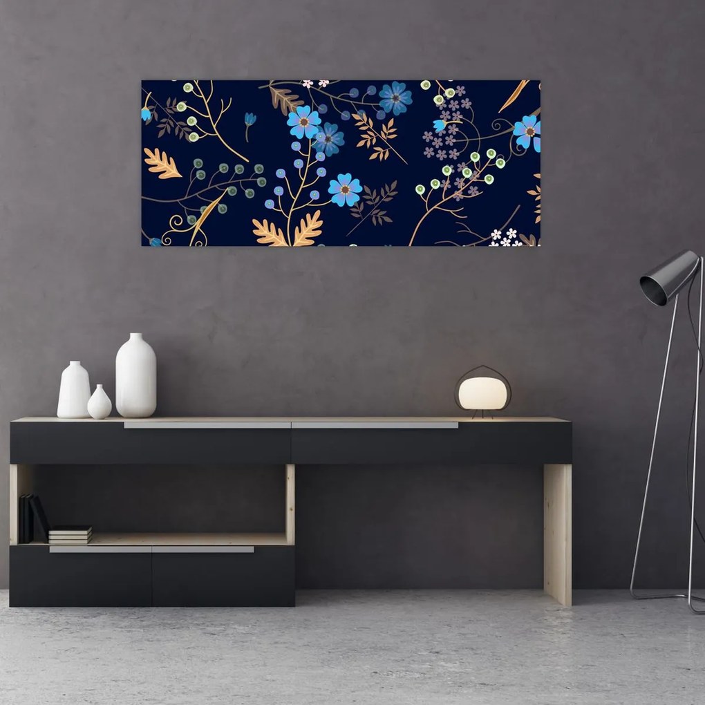 Kép - Őszi virágok (120x50 cm)
