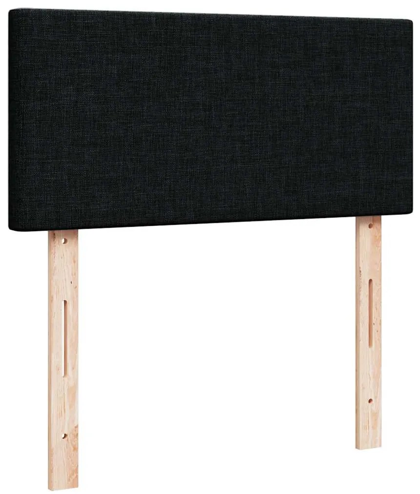 Ottomán ágy matraccal fekete 100x200 cm szövet