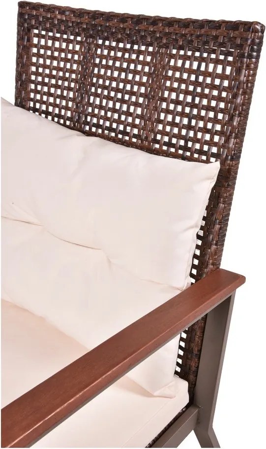 Sötétbarna tömörfa hintaszék asztallal Sinaloa – Garden Pleasure