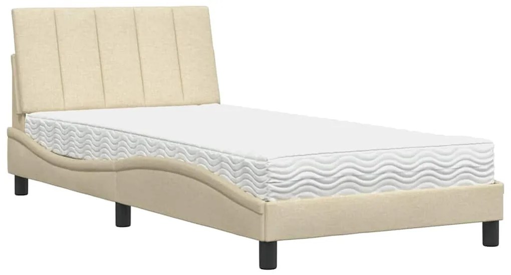 krém szövet ágy matraccal Hanko 100x200 cm