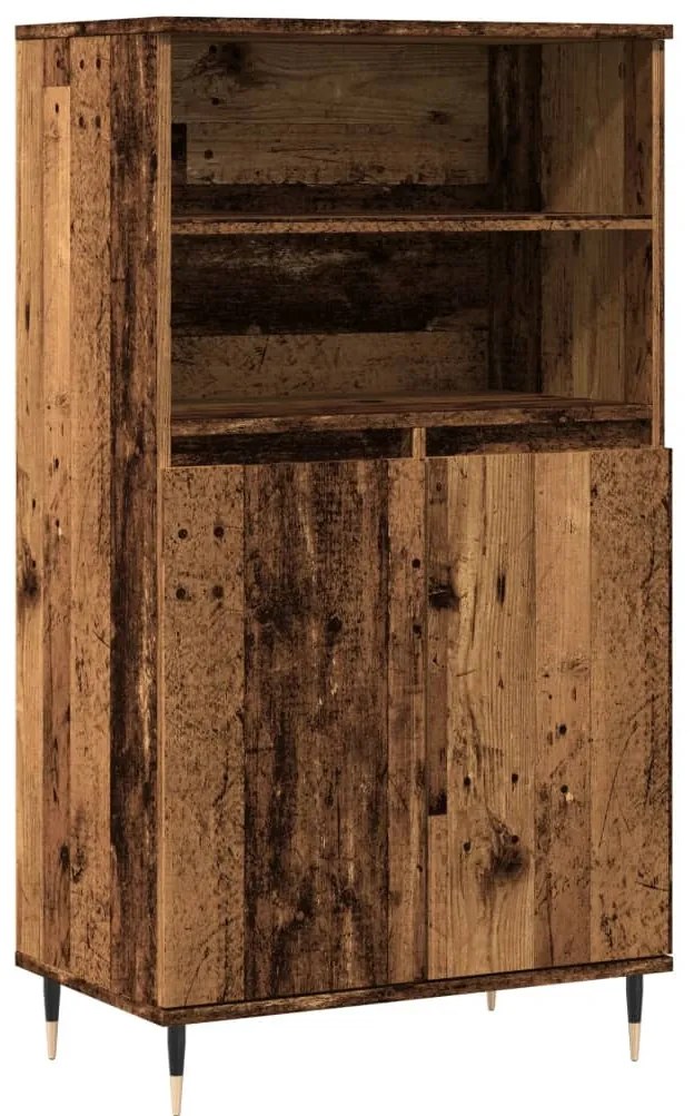 antik fa színű szerelt fa magasszekrény 60 x 36 x 110 cm